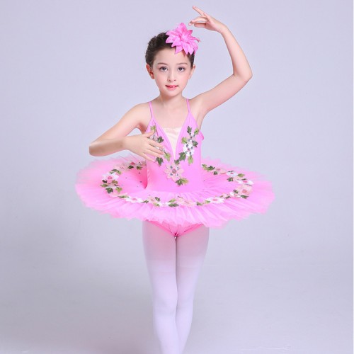 Kids ballet tutu skirt dance dresses white pink stage performance swan lake cosplay competition performance ballet dresses outfits